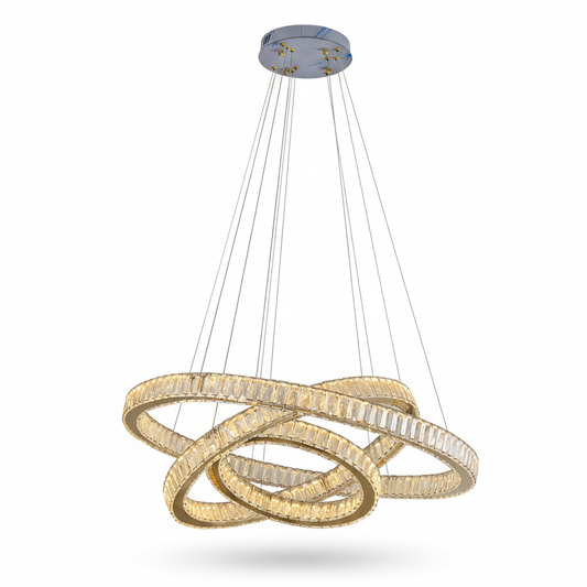 Dimmable LED Crystal Ring Chandelier
