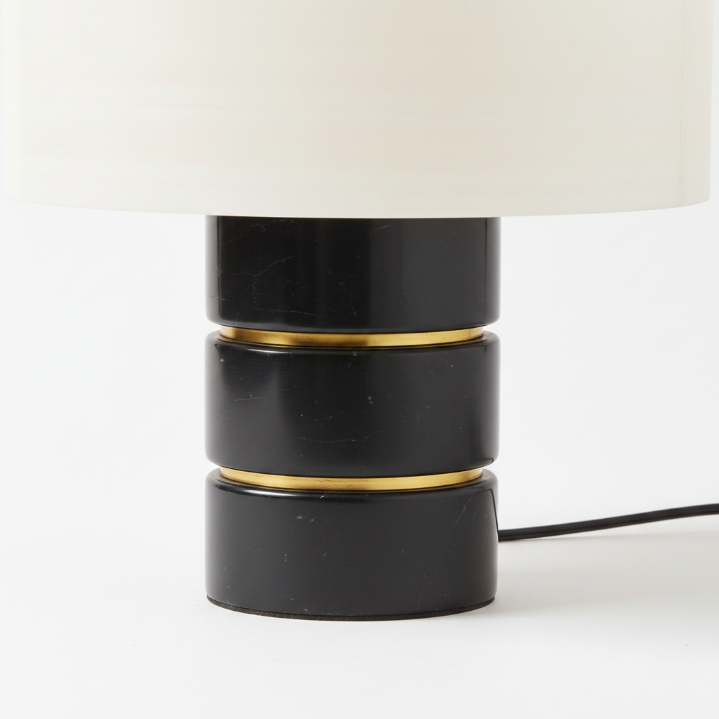 Alabaster Table Lamp with Brass Accent