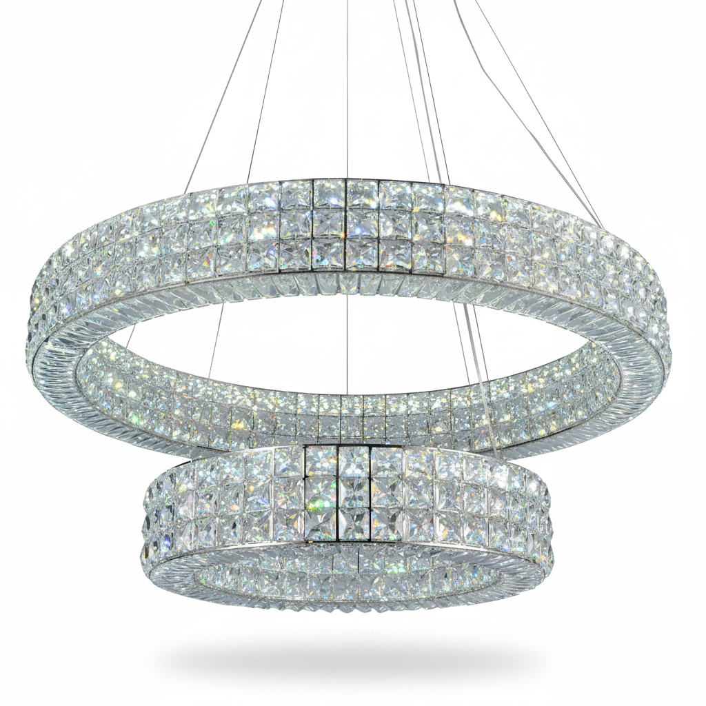Dimmable Crystal Chandelier with Adjustable Brightness