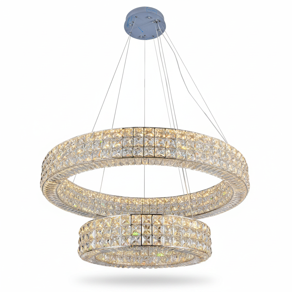 Dimmable Crystal Chandelier with Adjustable Brightness