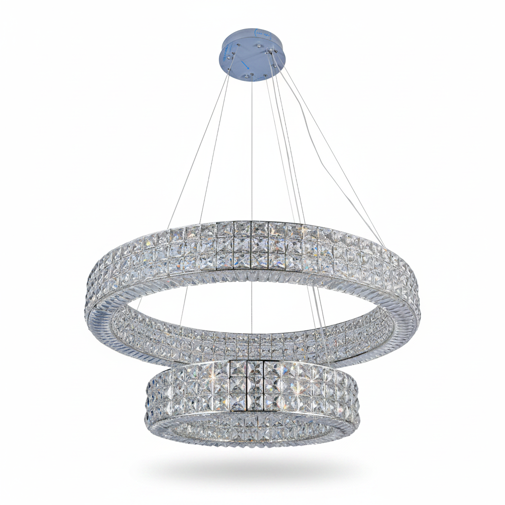 Dimmable Crystal Chandelier with Adjustable Brightness