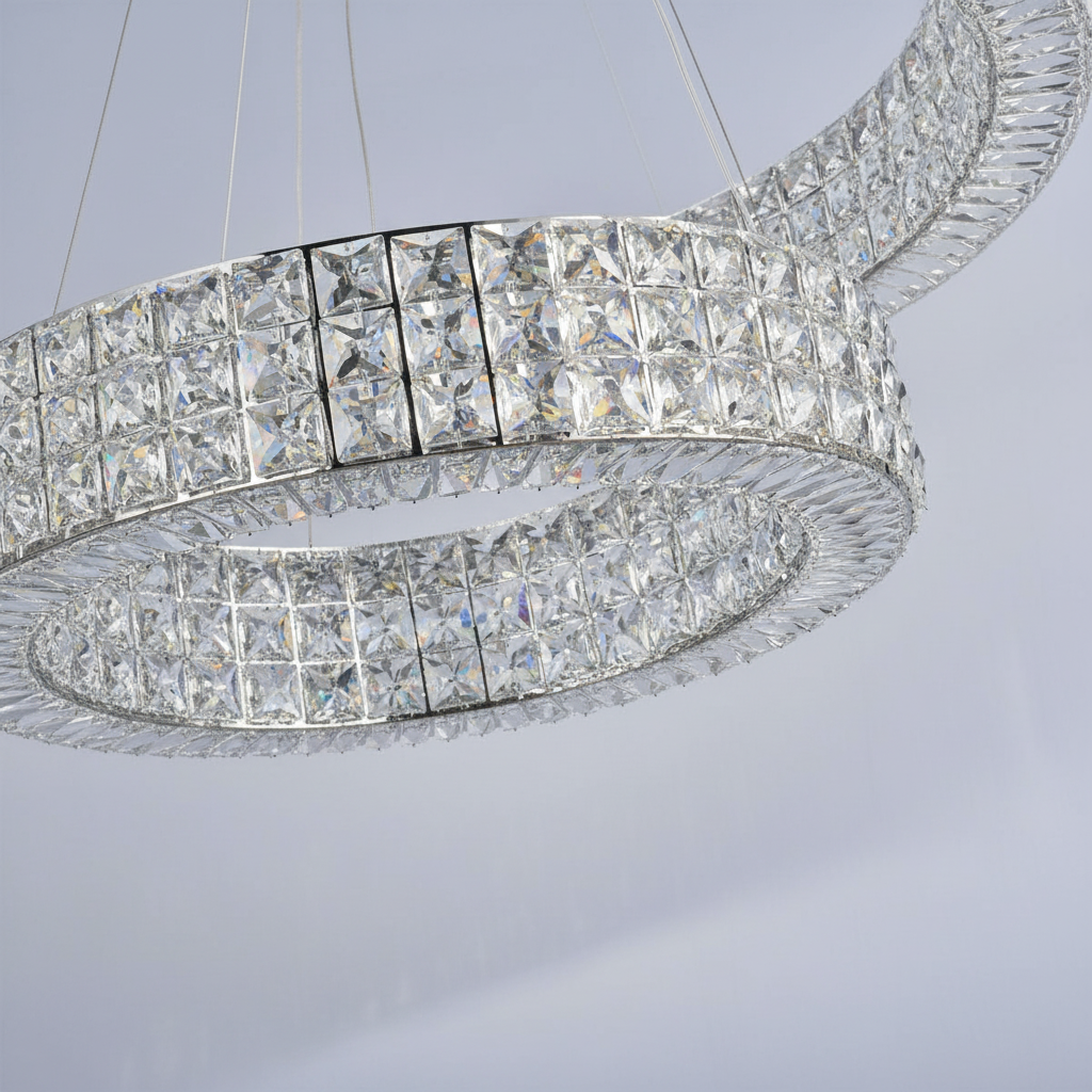 Dimmable Crystal Chandelier with Adjustable Brightness